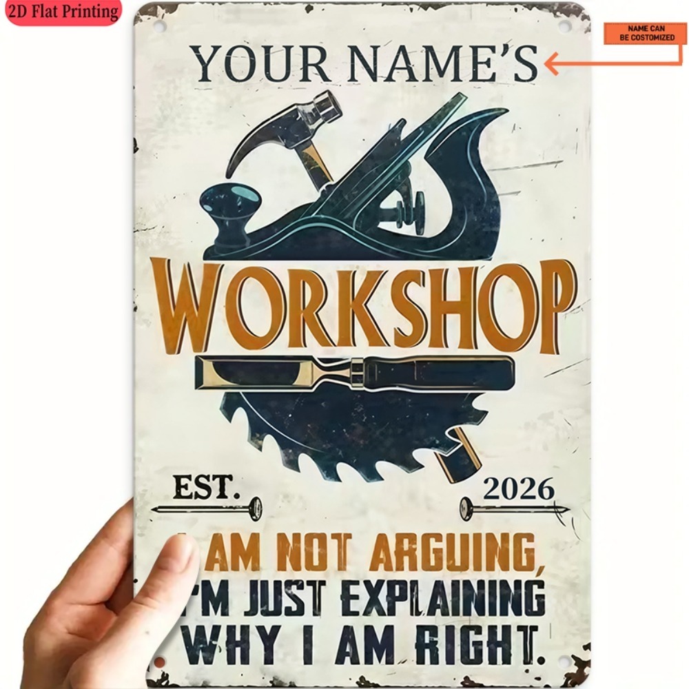 Workshop Tools Name - [2D plat] 1 stuk metalen bord