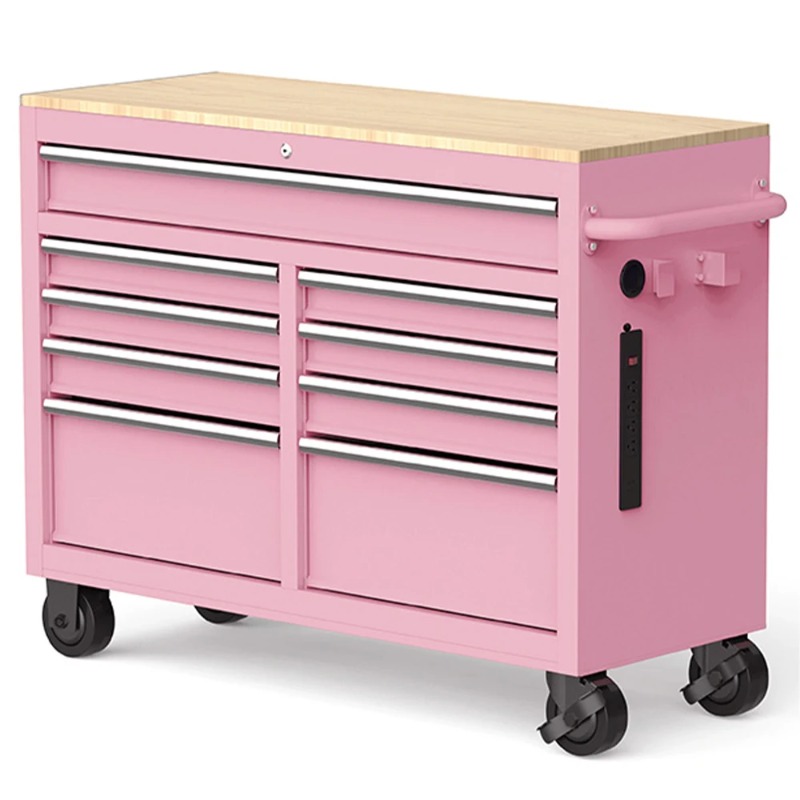 Tools Use In Workshop - Roze gereedschapskist op wielen, 46 inch,