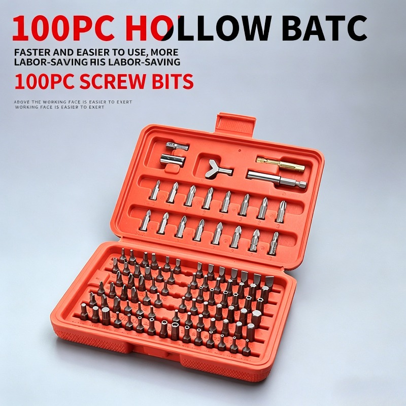Tools Use In Workshop - 100-delige schroevendraaierbitset, holle beveiligingsbitset met verlengstuk