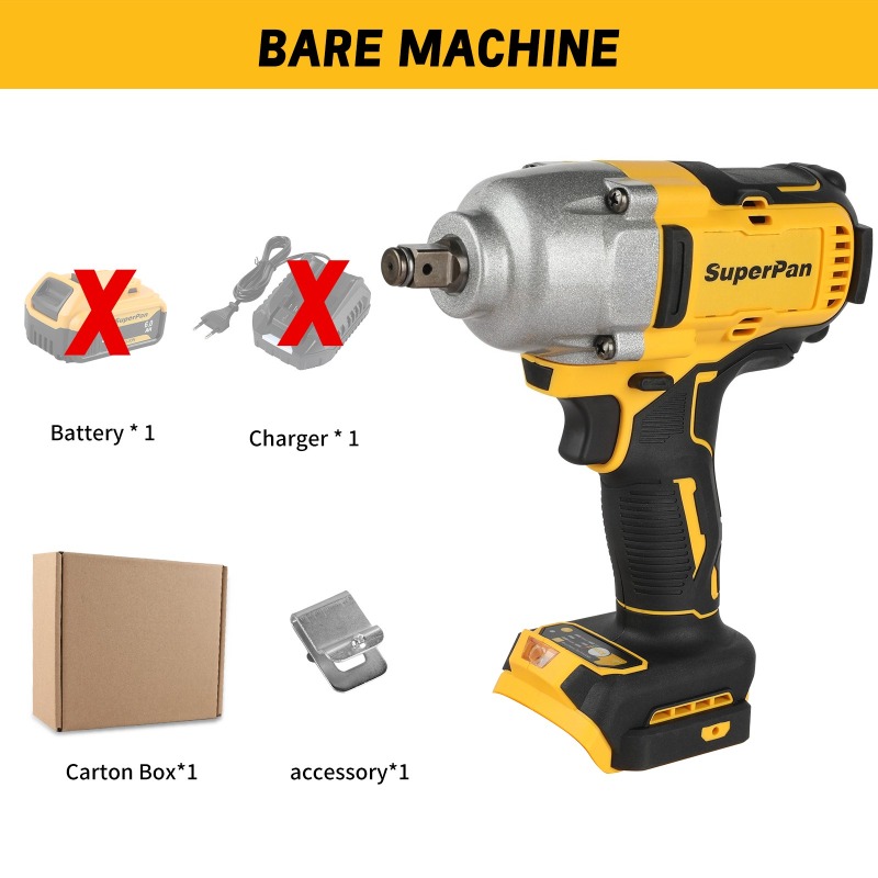 Tools Use In Workshop - Hoge Koppel Accu-slagmoersleutel (kale unit), 1396Nm