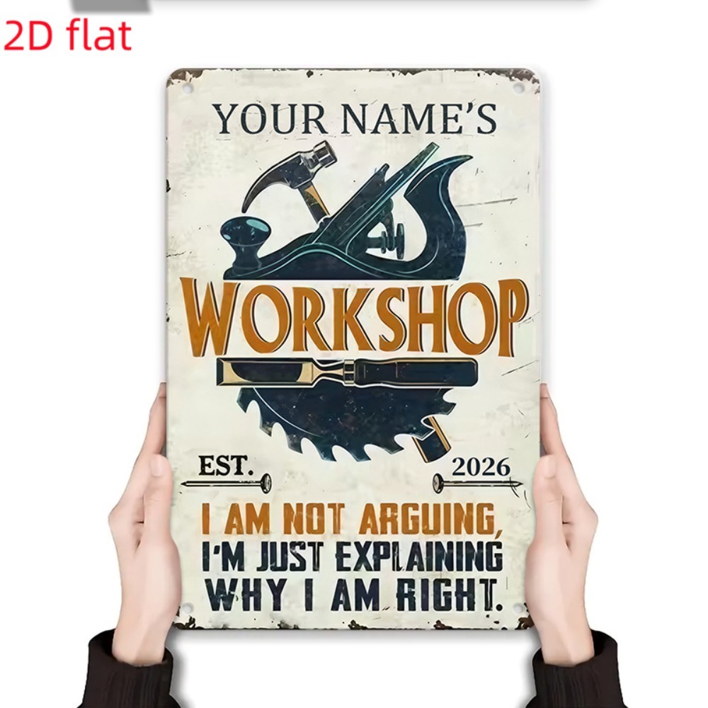 [2D plat] 1 stuk metalen bord  - Workshop Tools Name recensie en prijs