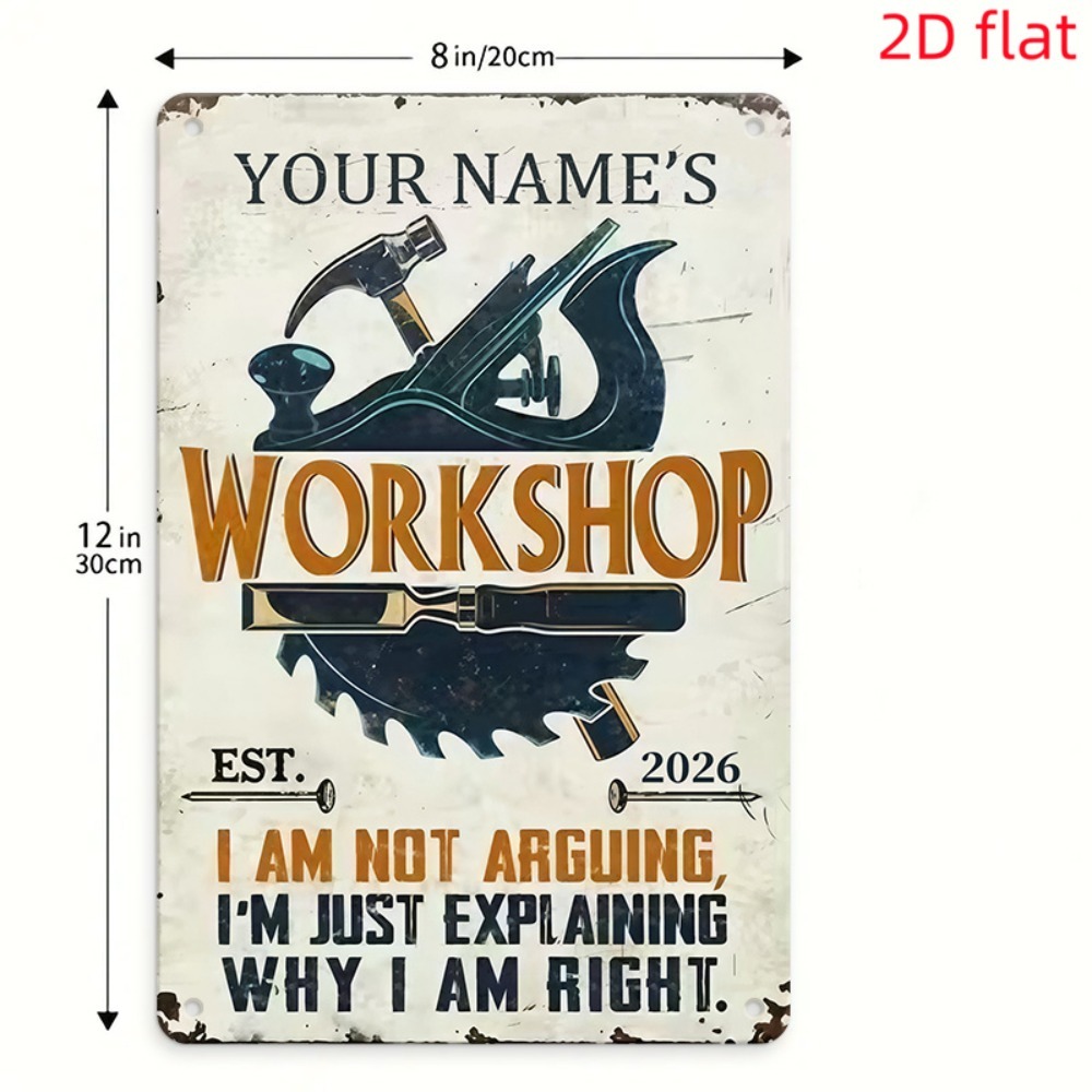 [2D plat] 1 stuk metalen bord  - Workshop Tools Name recensie en prijs