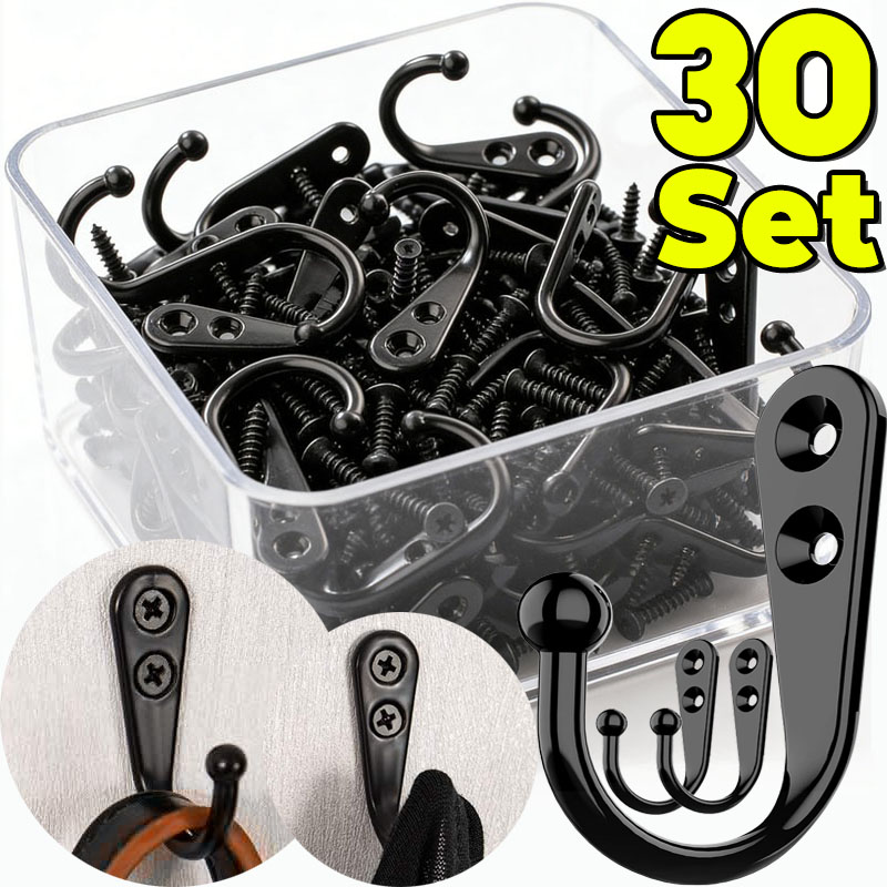 Zwarte metalen haken met schro - Screw Organizer Kit recensie en prijs