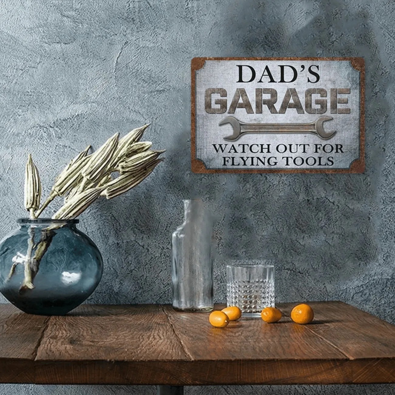 Aangepaste tekst 'Dad's Garage - Workshop Tools Wall recensie en prijs
